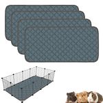 Mooydee 4 Pack Guinea Pig Cage Liners Washable Guinea Pig Bedding Super Absorbent | Waterproof | Non Slip| Reusable Guinea Pig Pee Pads for Small Animals Cages Rabbit Hamster Rat - 48" x 24"