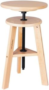 Falling in Art 19" to 26" High Wooden Drafting Stool, Beechwood Artist Stool with Adjustable Height, Wood Stool Chair for Painting, Perfect for Artist Studio, Office and Home Use, Natural