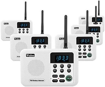 Wuloo Intercoms Wireless for Home 1 Mile Range 22 Channel 100 Digital Code Display Screen, Wireless Intercom System for Home House Business Office, Room to Room Intercom Communication (6 Packs, White)