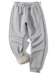 Yameekamulga Sherpa Lined Active Sweatpants Men Boy Winter Thick Brushed Jogger Gym Cycling Pants Water Wind-Resistant