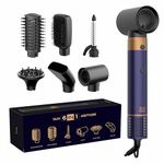 Tash Hair 6-in-1 AirStyler- Hot Air Brush, Straightener Brush, Curling Tong, Blow Dryer, Concentrator & Diffuser | 50% Less Hair Breakage, 1200 Watts, 3 Heat Settings | All in One Multi Styler