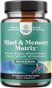 Advanced Brain Supplement for Memory and Focus - Nootropics Brain Support Supplement with Memory and Focus Vitamins for Adults of All Ages - Memory Supplement for Brain Fog Clarity Energy and Recall