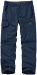 Mens Hiking Pants Convertible boy Scout Quick Dry Lightweight Zip Off Outdoor Fishing Travel Safari Pants,6226,Blue,42