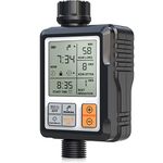 CROSOFMI Sprinkler Timer Digital Programmable Garden Lawn Hose Faucet Water Timer Irrigation System Controller/Child Lock Mode/Auto&Manual Mode/Rain Delay/3 Inches Large Screen/IP65-UPGRADE