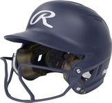 Rawlings | MACH HI-VIZ Fastpitch Softball Batting Helmet | Face Guard Attached | Navy | Junior - 6 3/8" - 7 1/8"