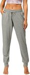 icyzone Women's Active Joggers Sweatpants - Athletic Yoga Lounge Pants with Pockets (S, Gray Melange)