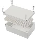 YETLEBOX Waterproof Electrical Box with Mounting Plate 250x150x100mm, IP67 Junction Box Dustproof Plastic DIY Electric Project Enclosure Box Grey 9.8"x 5.9"x 3.9"