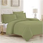 Trance Home Linen Zippered 100% Cotton 400 TC Plain Queen Size Duvet Cover Quilt Cover Blanket Cover Razai Comforter Cover with 2 Pillow Covers (92 x 102 inch - Forest Green)