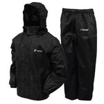 FROGG TOGGS Men's Standard Classic All-Sport Waterproof Breathable Rain Suit, Black/Black, X-Large