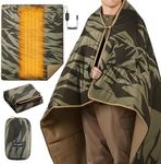 BougeRV Heated Car Blanket,12 Volt Heated Electric Blanket with 5-Level Setting, App Control, Winter Camping Accessories for Camping, Overlanding, Tent, RV, Ice Fishing(Green)