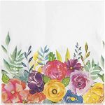 Juvale 100 Pack Vintage Disposable Floral Paper Napkins, 2-Ply, 6.5x6.5”, Napkins for Garden Bridal Shower, Spring Tea Party, & Wedding