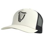 Guinness Official Merchandise Baseball Caps Logo Unisex Branded Beer Hat, Beige and Black Harp, One Size