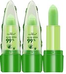 Aloe Vera Lip Balm, Magic Colour Changing Lipstick Long Lasting Lip Balm Set Lips Moisturizer Aloe Vera Lip Stick for Women Girls (3 Pack)