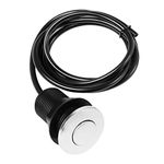 Air Activated Switch Button with Air Hose, Sink Garbage Disposal Parts (Polished Stainless Steel)