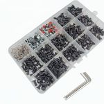 YijiaLink 500pcs Universal RC Car Screw Kit Screws Assortment Set Hardware Fasteners Compatible with Axial Redcat HPI Arrma Losi 1/8 1/10 1/12 1/16 Scale RC Cars Trucks Crawler