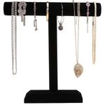 Barelove Jewelry Stand Display1 Tier, Black Velvet T-Bar Bracelet Watch Bangle Necklace Holder Organizer for Women Girls Men Home Organizer or Store Display