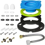 Toilet Flange Repair Kit with Wax-Free Seal – Extra-Long 3.22” Brass Bolts, Dual Spacers & Complete Hardware, Bonus 16” Stainless Steel Hose – Universal Toilet Seal Replacement Kit for 3”/4” Drains