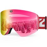 ZIONOR X11 Ski Snowboard Snow Goggles with Magnetic Interchangeable Cylindrical Lens Anti-fog UV Protection for Men Women Adult （VLT 10% Silver Lens）