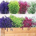 12 Bundles Artificial Shrubs Bushes Faux Flowers Outdoor Decorative Artificial Shrubs Bushes for Floral Arrangement, Table Centerpiece, Home Garden Decor (null)