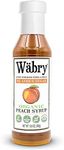 Wäbry Organic Peach Syrup No Added Sugar – 13.8oz (390g), Sweetened with Stevia & Erythritol, Natural Fruit Syrups for Drinks, Pancakes, Shaved Ice & Ice cream, Vegan Non-GMO, Dye-Free Snow Cone Syrup