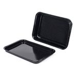 Russell Hobbs COMBO-1921 Romano Vitreous Enamel Deep Roaster and Baking Tray Set, 36 cm / 36 cm, Easy Clean Oven Trays, Perfect for Roasting Meat, Vegetables and Potatoes, Black