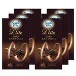 Sugar Free D'lite Rich Cocoa Dark Chocolate Bar, 40Gm (Pack of 6)