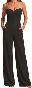 Sunzel Women's Dressy Casual Wide Leg Jumpsuit Open Back One Piece Outfit