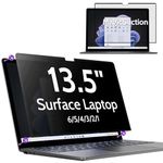 Peslv Privacy Screen for 13.5 Inch Surface Laptop 6/5/4/3/2/1, MagicSuction™ Removable Anti Spy Black Protector, Glare Blue Light Filter for Microsoft Laptop Computer Monitor