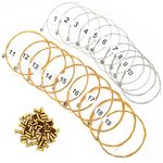 INKNOTE Lyre Harp a Sets of 19 Lyre Harp Strings Replacement Metal String with 50 pcs gold Brass Hollow Rivets Set for Lyre Harp (19 Lyre Harp Strings)