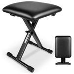 AODSK Keyboard Bench X-Style Cushion Padded,Piano Bench Adjustable Collapsible Stool Chair Seat,Flame Retardant Cotton,Non-Skid Design