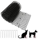 AKOLAFE Cat Scat Mat with 8 Metal Pegs Outdoor 400x30CM Anti Cat Spikes Cat Repellent Spikes Dog Fox Scat Deterrent Mats Digging Deterrent for Garden Dogs, Cats, Foxes