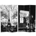 Oriental Furniture 6 ft. Tall Double Sided Paris Room Divider - Eiffel Tower/Arc de Triomphe