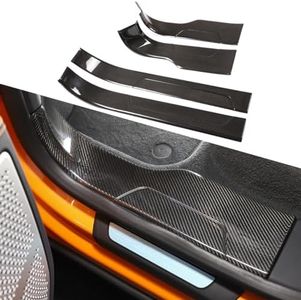 Car Door Inner Welcome Sill Scuff Strip Trim Panel Cover,Fit for Lamborghini Urus 2018-2021,Real Carbon Fiber Auto Decoration Accessories 4PCS (Black Carbon Fiber)