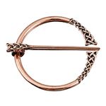 uxcell Vintage Brooch Cloak Pin, Penannular Brooch Cloak Clasp Scarf Pin Shawl Pin Cardigan Brooch Buckle for Women Men Costume Accessory(Copper)