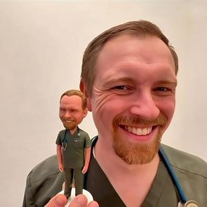 BobbleMy Custom Bobblehead Figurine, Doctor Profession Bobbleheads Customized Doll Sculpture Personalized Gifts for Husband, Dad, Friends