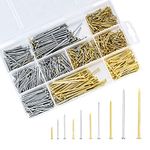 1000 Pcs Assorted Nails Set, Flat Head Nails, Concrete Wall Hanging Nails for Hanging Pictures Woodworking Drywall DIY and Crafts Home Construction Nails - Various Sizes