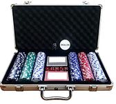 AGAS Poker Chips Set Casino in Aluminum Case, Night Party Games,100/200/300/500 Poker Chips Aluminum Case (300 Poket Set ALMUNIUM BREIFCASE)