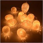 Gardeningwill Easter 10Ft 30LED Battery Operated String Egg Lights Easter Decoration Party Xmas Wedding Fireplace Mantels Entrance Tree