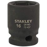 STANLEY STMT73437-8B Chrome-Molybdenum Steel Impact Socket 3/8 inch 16 mm(Black)