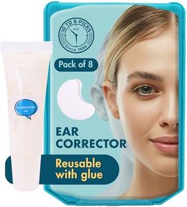 Reusable Cosmetic Ear Corrector Kit – 8pcs Silicone Ear Tape with Glue, Invisible Ear Stickers for Big Ears, Protruding Ear Corrector for Adults, Non-Surgical Ear Pinning Tape & Skin-Friendly