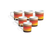 Clay Craft Fine Ceramic Printed Coffee/Tea Mug Set of 6 - 180 ml each