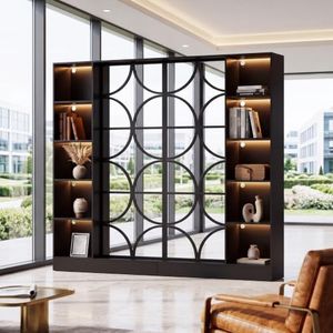 Tribesigns 2PCS Wall Room Divider, Freestanding Wall Partition with Shelves