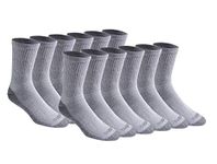 Dickies Men's Dri-tech Moisture Control Comfort Length Mid-Crew Socks, Comfort Length Grey (12 Pairs), Large