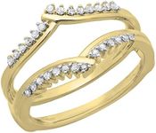 Dazzlingrock Collection Round White Diamond Anniversary Double Enhancer Guard Ring for Women (0.25 ctw, I-J Clarity I1-I2) in 14K Yellow Gold Size 6.5