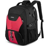 Extra Large 50LTravel Laptop Backpack with USB Charging Port, Anti Theft Business Backpack bag for Girls and Womens,Water Resistant School Backpack BookBag for Teens and Ladies,Fits 17 Inch laptop-Red