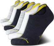 Cole Haan Men's Performance No Show Athletic Socks (6 Pairs), Midnight/White/Grey, 7-12