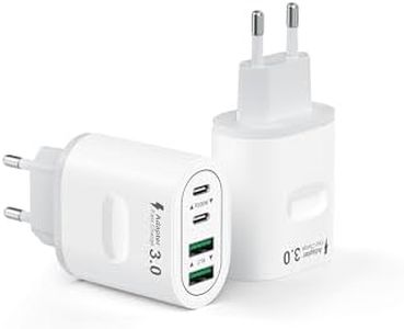 2-Pack USB C Stecker, 4-Ports USB Ladegerät Mehrfach Netzteil Mehrfachstecker 60W Power Adapter PD 3.0 Schnellladegerät USBC Netzteil für iPhone 16 15 14 13 12 11 Pro Max, iPad, Samsung,Handys