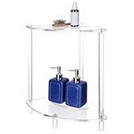 Navaris Corner Shower Foot Rest & Seating - Clear Acrylic Bench & Shelves - Versatile Waterproof Shower Stool for Shaving Legs - Plastic Corner Chair and Shelf for Inside Shower