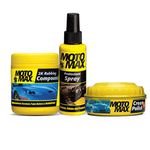 Pidilite Motomax Bike And Car Care Products Grooming And Shine Kit - Cream Polish 230 G, 2K Rubbing Compound 100 G, Protectant Spray 100 Ml, Protects And Shines Bikes, Cars, Sports Bikes, Scooters