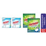 Fortune Dishwasher Active Salt - 1 Kg (Pack Of 2) & 5 In 1 Action Dishwasher Fresh Scent Tablets - 60 Count